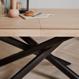Amelia Whitewash Extendable Dining Table Set - 6 Seater - Mabel Black Spindle Back Chairs - Black Legs - thumbnail 5