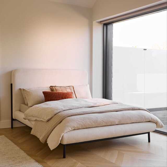 Tallulah King Size Bed - Chalk White Boucle - image 1
