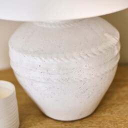 Merton 33cm Ceramic Lamp Base - Rustic White - thumbnail 3