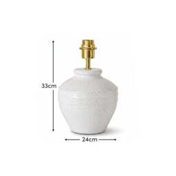 Merton 33cm Ceramic Lamp Base - Rustic White - thumbnail 6