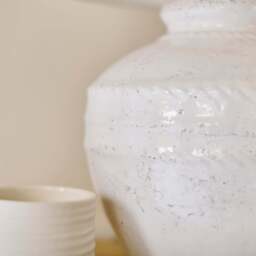 Merton 33cm Ceramic Lamp Base - Rustic White - thumbnail 2