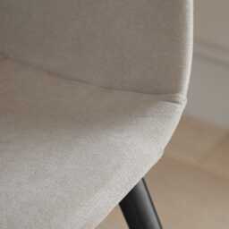 Ellis Soft Beige Dining Chairs - Set of 2 - Black Oak Legs - thumbnail 4