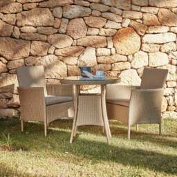 Kemble Bistro Outdoor Dining Table - Natural Brown - thumbnail 1