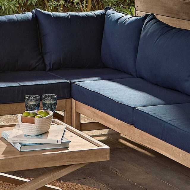 Shiro Garden Corner Sofa Cushion Covers - Navy - image 1