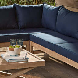 Shiro Garden Corner Sofa Cushion Covers - Navy
