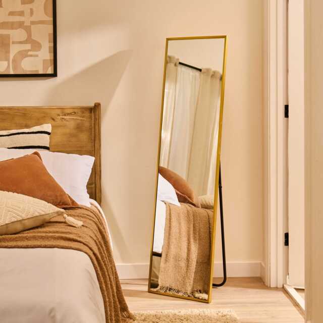 Hensall 150x40cm Metal Free Standing  Mirror - Gold - image 1