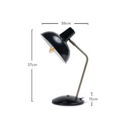 Shildon 37cm Metal Desk Lamp - Black - thumbnail 2