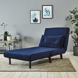 Una Single Sofa Bed - Blue Velvet - thumbnail 5
