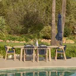 Fira Dark Blue LED Cantilever Parasol - 2.5m Square with Rain Cover - thumbnail 4