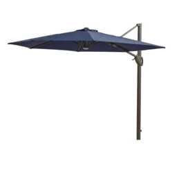 Fira Dark Blue LED Cantilever Parasol - 2.5m Square with Rain Cover - thumbnail 1