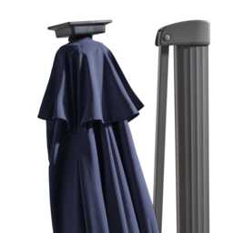Fira Dark Blue LED Cantilever Parasol - 2.5m Square with Rain Cover - thumbnail 6
