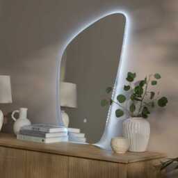 Alder 86x52cm Glass LED Pebble Mirror - Frameless - thumbnail 2