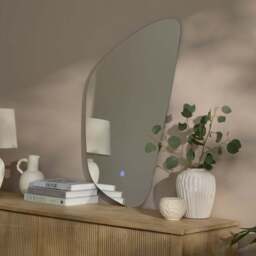 Alder 86x52cm Glass LED Pebble Mirror - Frameless - thumbnail 6