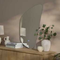Alder 86x52cm Glass LED Pebble Mirror - Frameless - thumbnail 6