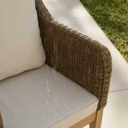 Harlyn Garden Dining Armchair Cushion Covers - Oatmeal - thumbnail 3