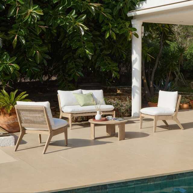 Mali 2 Seater Sofa Garden Cushion Covers - Linen - image 1