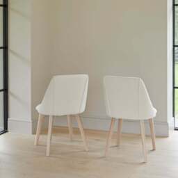 Carter Whitewash Rectangular Dining Table with 6 Freya Boucle Dining Chairs with Whitewash Legs - thumbnail 5