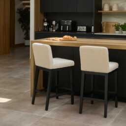 Nolan Boucle Bar Stool - Black Oak Legs - thumbnail 2