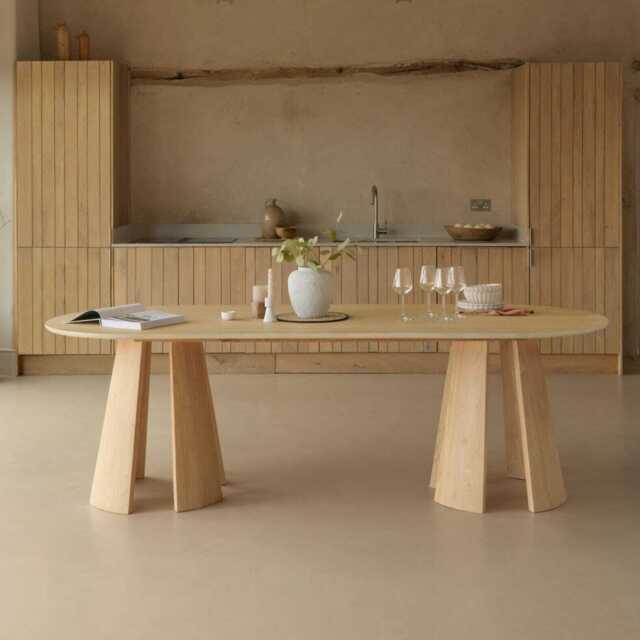 Farren Whitewash Oval Dining Table - image 1