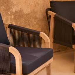 Shiro 5 Seater Garden Sofa - Navy - thumbnail 4