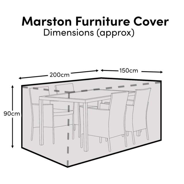 Marston Table 4-6 Seater Furniture Cover - 200x150x90cm - image 1