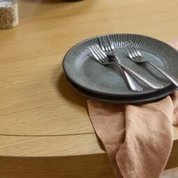 Charlotte Pale Oak Round Dining Table Set - 4 Seater - Ella Pale Oak Carver Chair - Fawn Linen - thumbnail 5