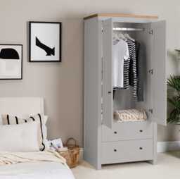 Bampton 4 Piece Bedroom Set - Chest of 4 Drawers - Stone Grey - thumbnail 3