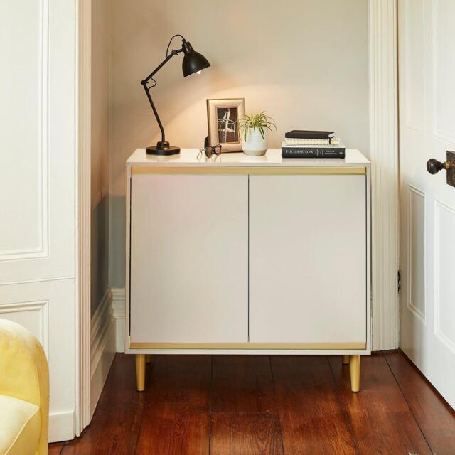 Iliana 2 Door Small Sideboard - Snow White & Gold Legs - image 1
