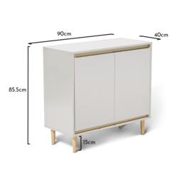 Iliana 2 Door Small Sideboard - Snow White & Gold Legs - thumbnail 3