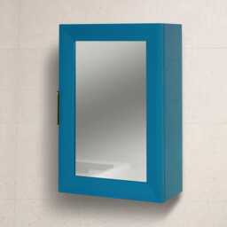 Nami Wall Cabinet with Mirror - Teal Blue - thumbnail 3
