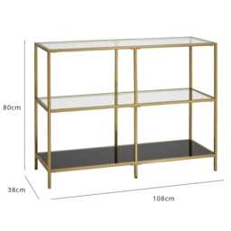 Evelyn Glass Console Table - Gold Frame - thumbnail 3