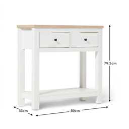 Bampton Alabaster White 2 Drawer Console Table - thumbnail 5