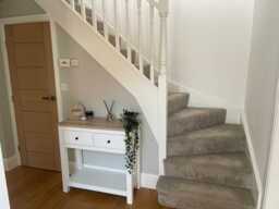 Bampton Alabaster White 2 Drawer Console Table - thumbnail 3