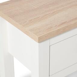 Bampton Alabaster White 2 Drawer Console Table - thumbnail 4