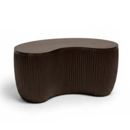 Sohan 61cm Kidney Concrete Coffee Table - Set of 2 - Lava Black - thumbnail 5