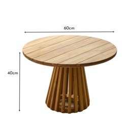 Willow Wooden Garden Coffee Table - White Acacia - thumbnail 5