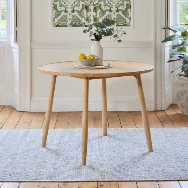 Tilly 100cm Round Dining Table - Whitewash Oak - image 1