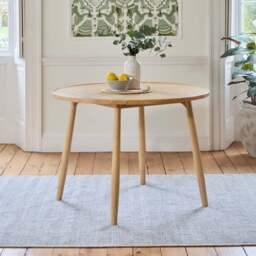 Tilly 100cm Round Dining Table - Whitewash Oak - thumbnail 1