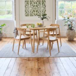Tilly 100cm Round Dining Table - Whitewash Oak - thumbnail 2
