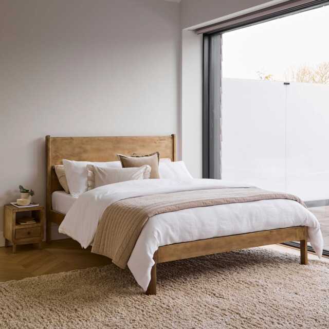 Colton Double Bed Frame - Mango Wood - image 1