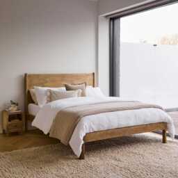 Colton Double Bed Frame - Mango Wood - thumbnail 1
