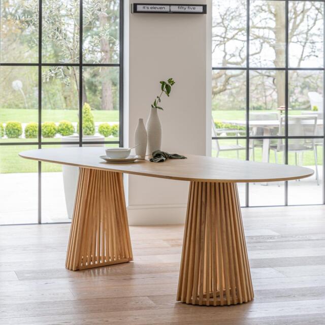 Willow Pale Oak Oval Dining Table - image 1