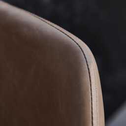 Reagan Almond Brown Faux Leather Bar Stool - Metal Legs - thumbnail 4