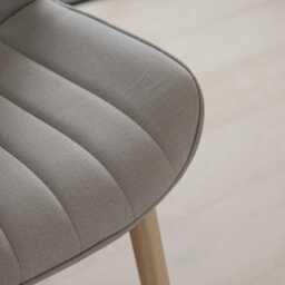 Bella Cloud Grey Dining Chairs -  Set of 2 - Whitewash Oak Legs - thumbnail 5