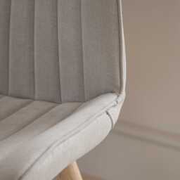 Bella Cloud Grey Dining Chairs -  Set of 2 - Whitewash Oak Legs - thumbnail 3