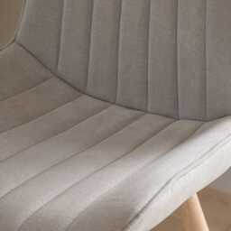 Bella Cloud Grey Dining Chairs -  Set of 2 - Whitewash Oak Legs - thumbnail 6
