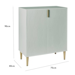 Outlet - Gloria Small Sideboard - Pale Sage Green & Brass Effect - thumbnail 5
