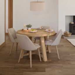 Charlotte Whitewash Round Dining Table - thumbnail 2
