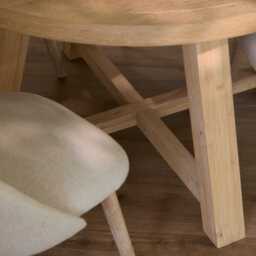 Charlotte Whitewash Round Dining Table - thumbnail 6