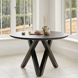 Levi Jet Black Acacia Wood Round Dining Table - thumbnail 1